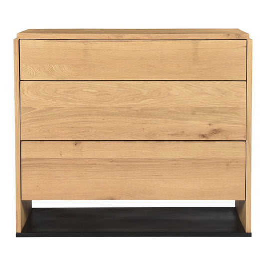 Quinton 3 Drawer Nightstand Natural Oak