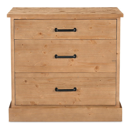 Tade 3 Drawer Nighstand Honey Pine