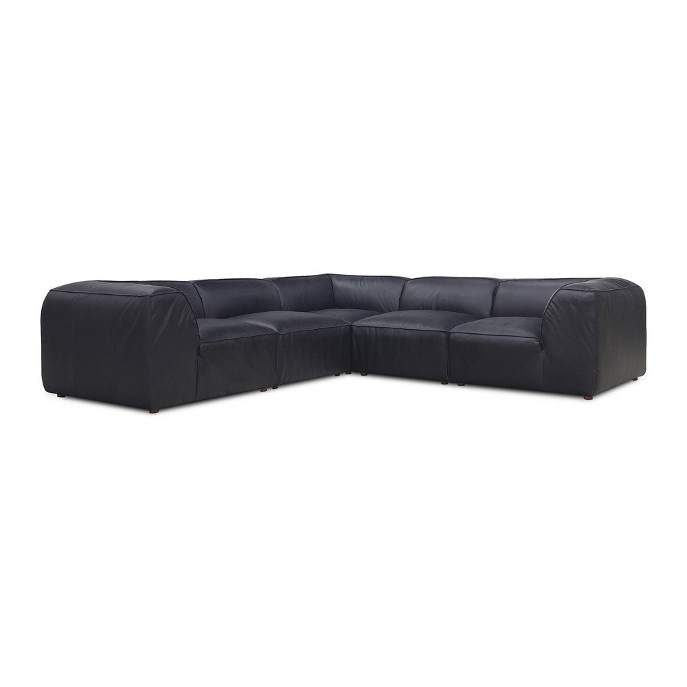 Form Classic L-Shaped Modular Sectional Vantage Black Leather MCN-XQ-1007-02