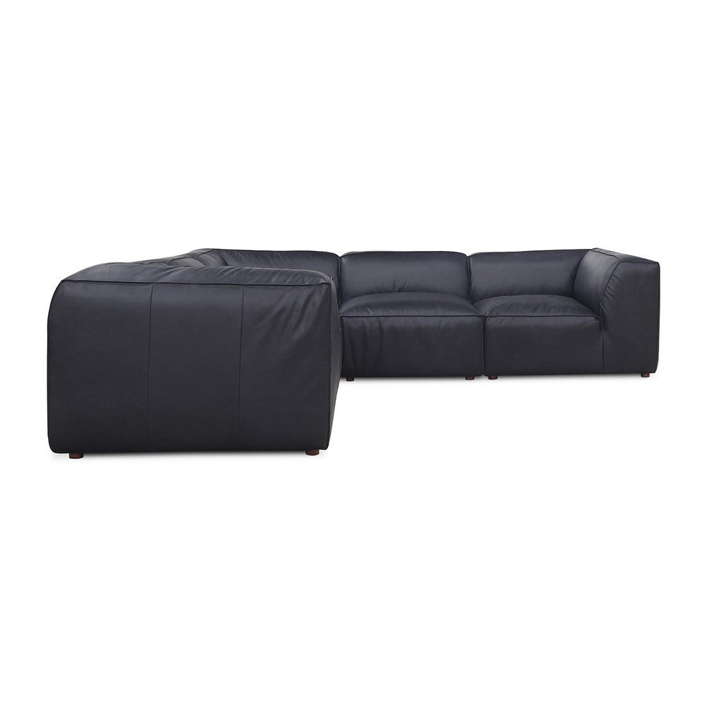 Form Classic L-Shaped Modular Sectional Vantage Black Leather