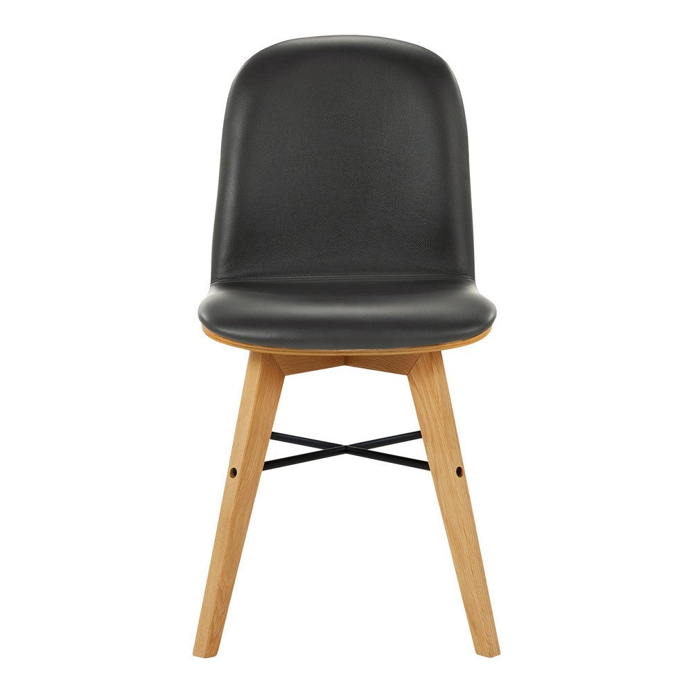 Napoli Leather Dining Chair Black-Set Of Two MCN-YC-1006-02