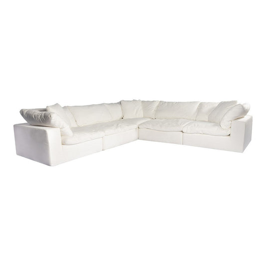 Clay Classic L-Shaped Modular Sectional Cream White