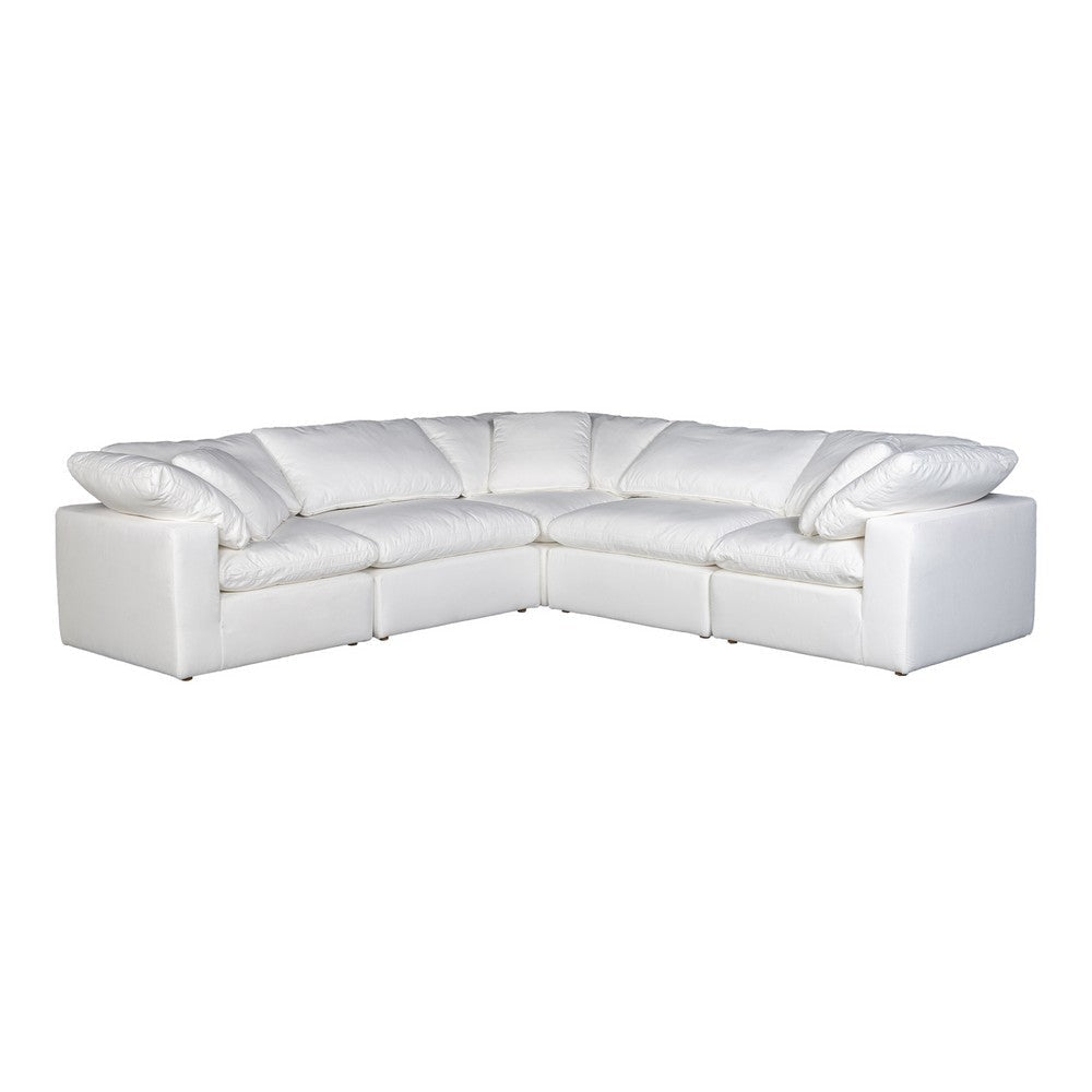 Terra Condo Classic L-Shaped Modular Sectional Cream White