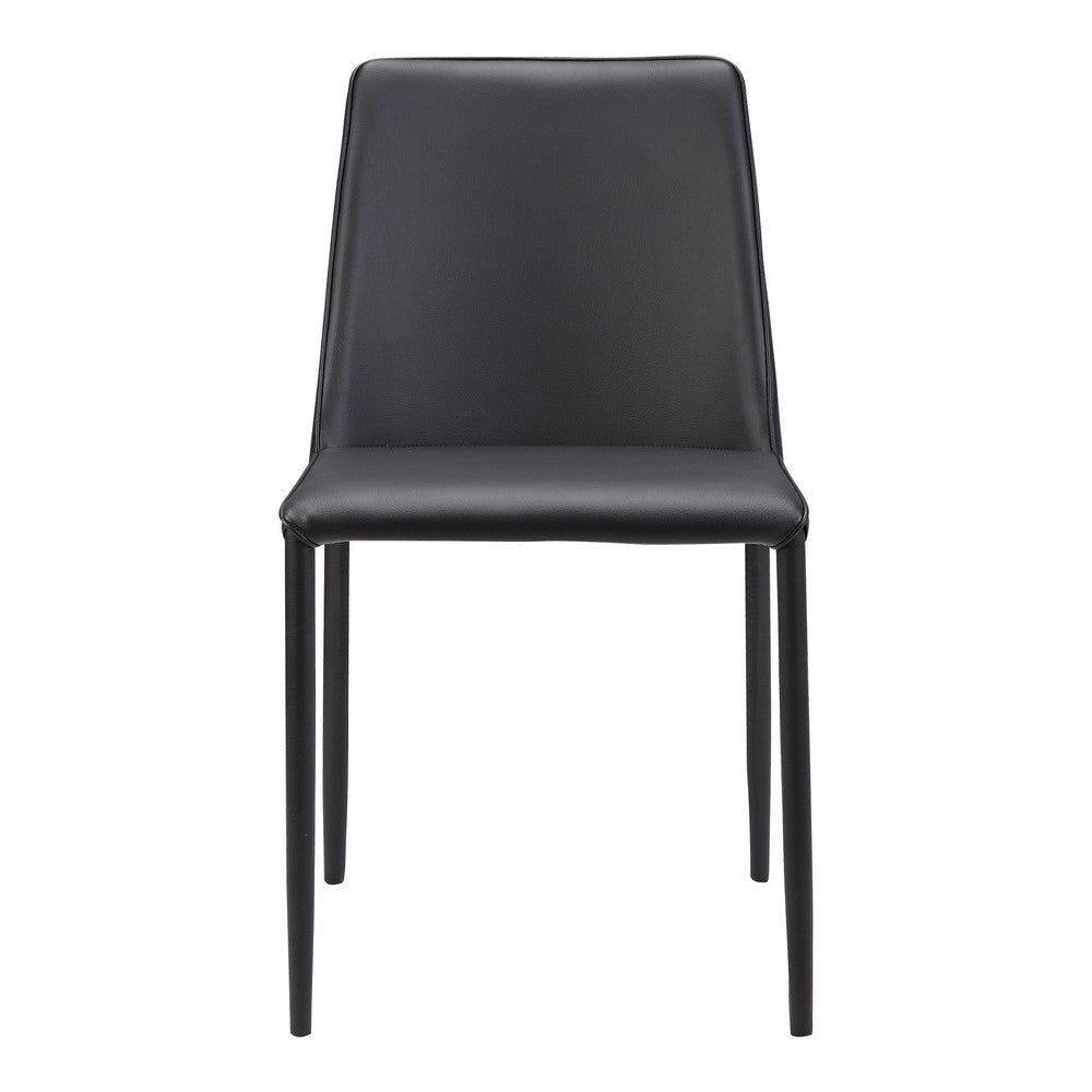 Nora Dining Chair Black Vegan Leather - Set Of Two