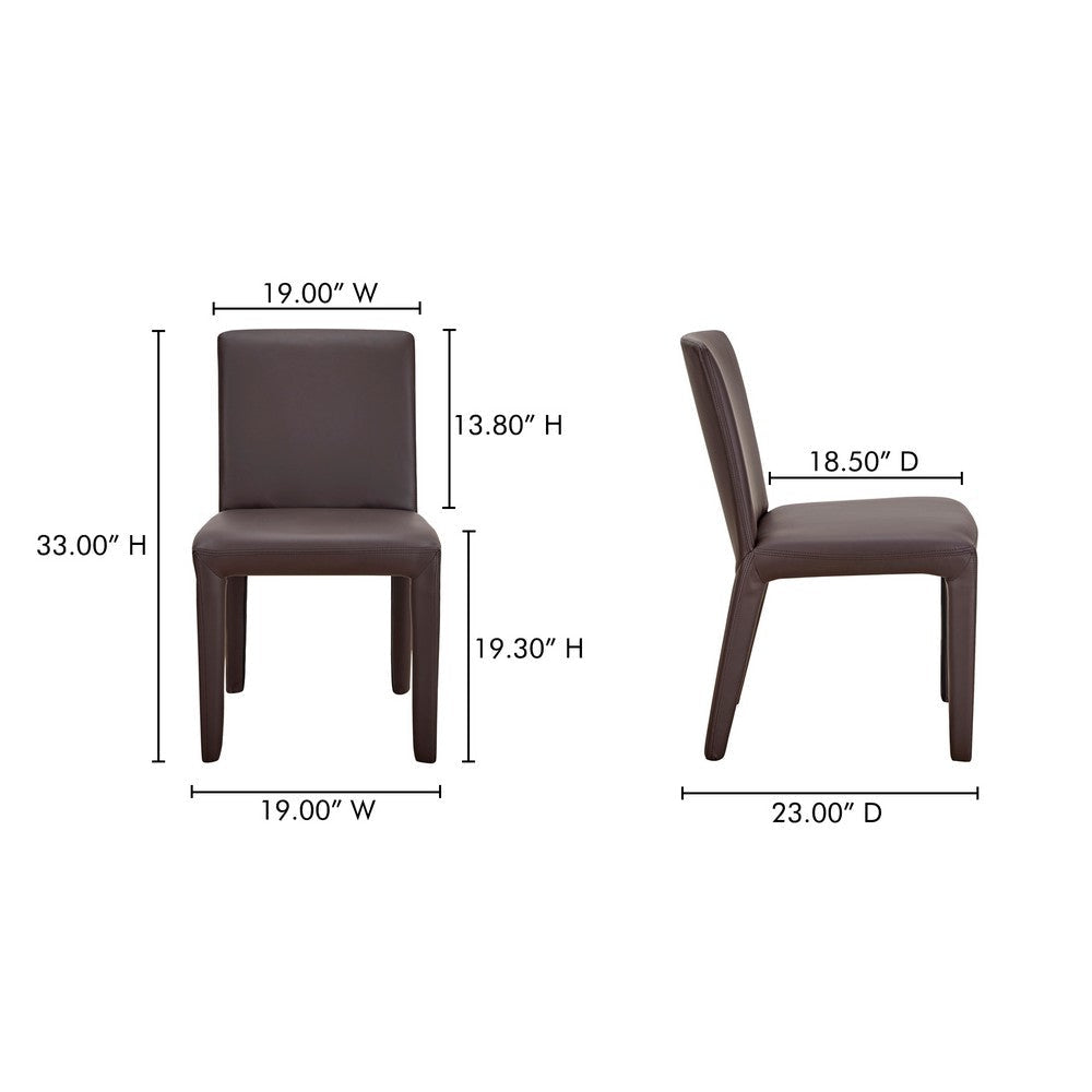 Monte Dining Chair Dark Brown Vegan Leather - Set Of Two MCN-YM-1007-20