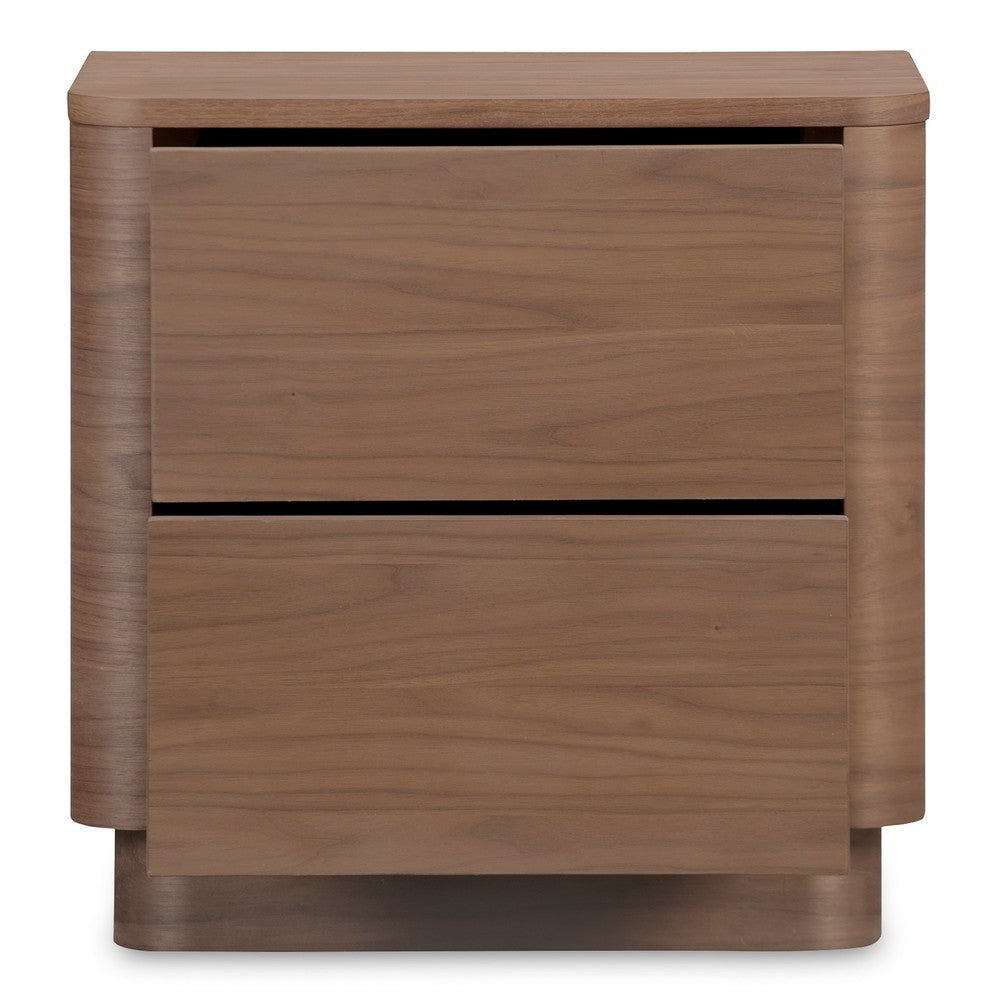 Round Off Tall Nightstand Walnut Brown MCN-YR-1013-03