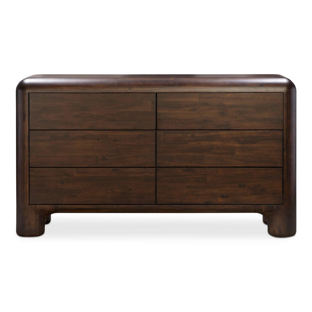 Rowan 6 Drawer Dresser Dark Brown