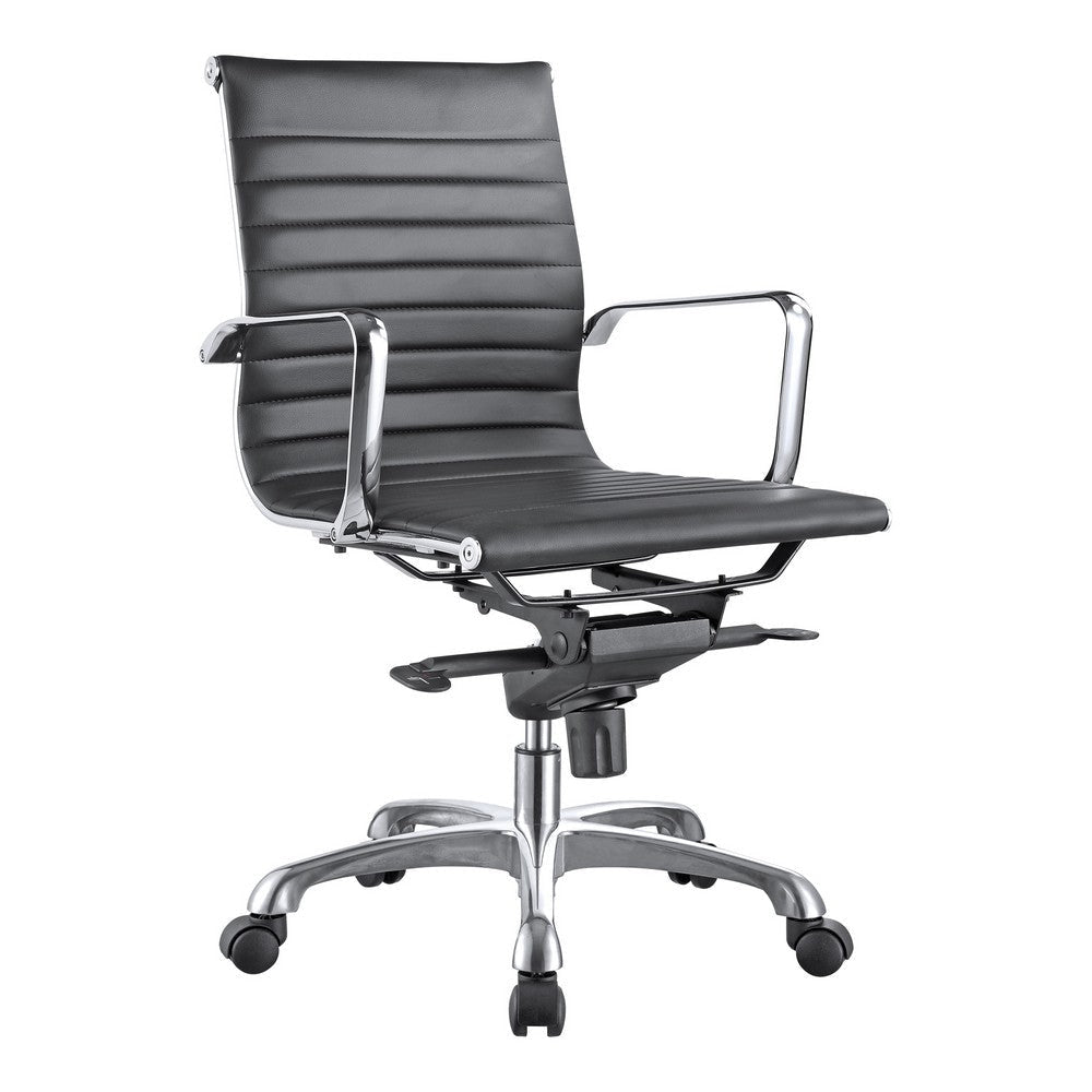 Studio Low Back Office Chair Black Vegan Leather MCN-ZM-1002-02