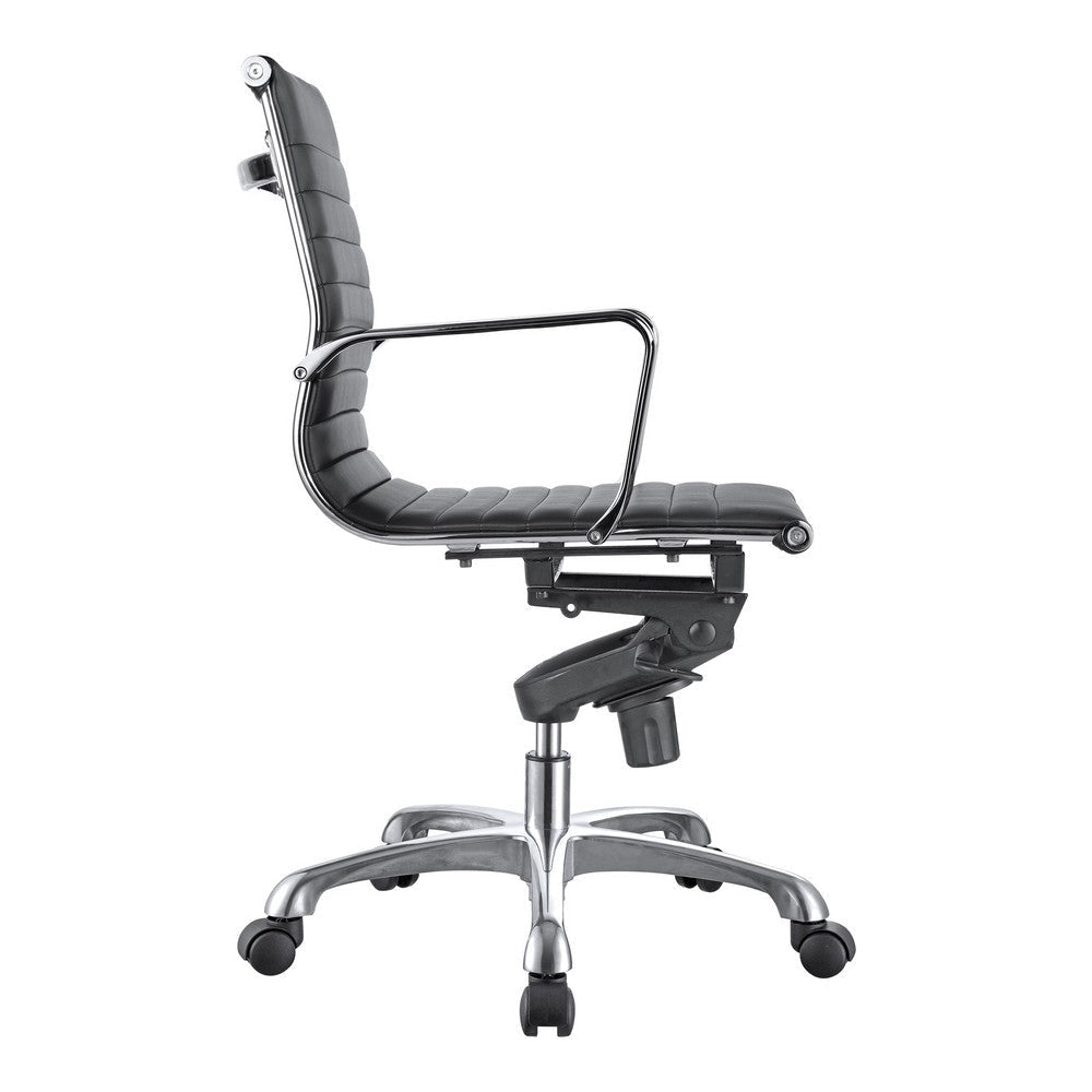 Studio Low Back Office Chair Black Vegan Leather MCN-ZM-1002-02