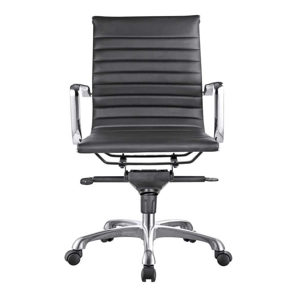 Studio Low Back Office Chair Black Vegan Leather