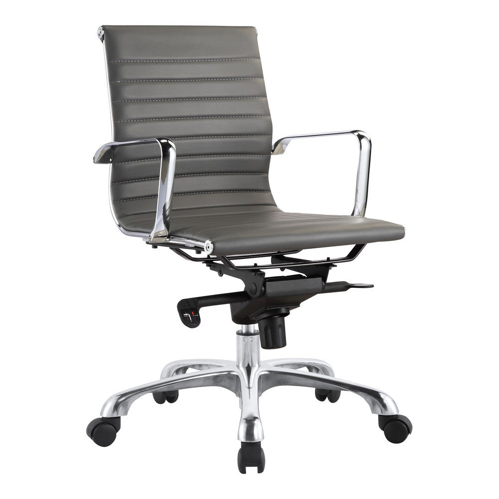 Studio Low Back Office Chair Grey Vegan Leather MCN-ZM-1002-29