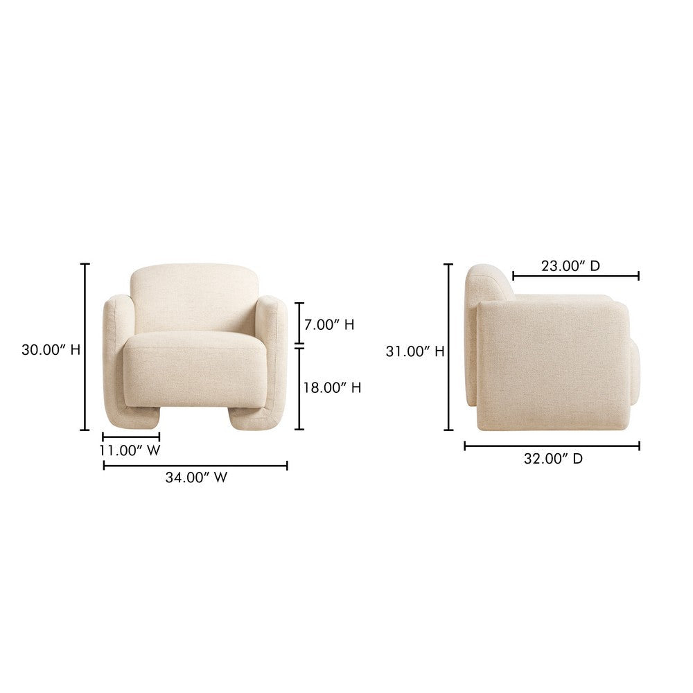 Fallon Accent Chair Flecked Ivory MCN-ZT-1039-05