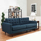 Modway Empress Sofa In Mid-Century Modern Upholstered Fabric Azure MDY-EEI-1011-AZU