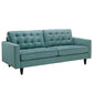 Modway Empress Mid-Century Modern Upholstered Fabric Sofa Laguna MDY-EEI-1011-LAG