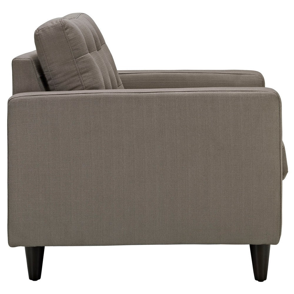 Modway Empress Mid-Century Modern Upholstered Fabric Armchair Granite MDY-EEI-1013-GRA