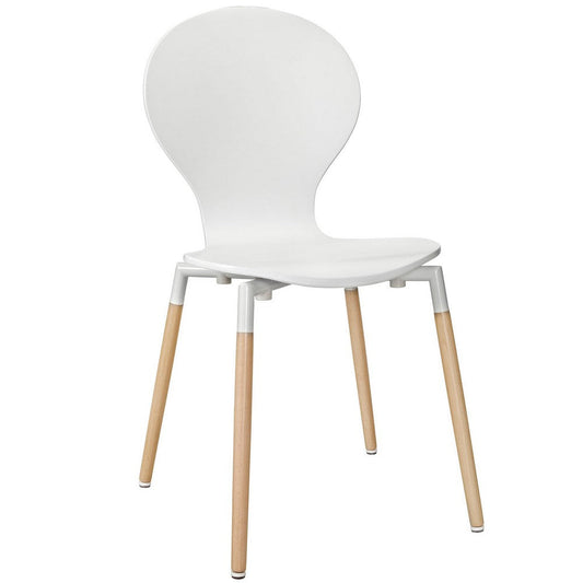 Modway Path Mid-Century Modern Kitchen and Dining Room Chair in White