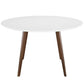 Modway Platter 47’’ Mid-Century Modern Round Kitchen and Dining Table in White MDY-EEI-1064-WHI