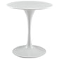 Modway Lippa 28" Mid-Century Modern Bar Table with Round Top and Pedestal Base in White