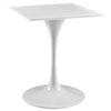 White Lippa 24’ Square Wood Top Dining Table - No Shipping Charges MDY-EEI-1122-WHI