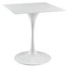 White Lippa 28" Square Wood Top Dining Table