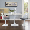 Modway Lippa 36’’ Mid-Century Modern Dining Table with Square Top and Pedestal Base in White MDY-EEI-1124-WHI