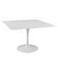 Modway Lippa 48’’ Mid-Century Modern Dining Table in White 47 in Square MDY-EEI-1125-WHI