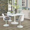 Modway Lippa 48’’ Mid-Century Modern Dining Table in White 47 in Square MDY-EEI-1125-WHI