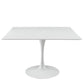 Modway Lippa 48" Mid-Century Modern Dining Table in White, 47 in Square