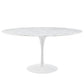 Lippa 60" Round Artificial Marble Dining Table, White