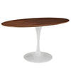 Modway Lippa 60’’ Mid-Century Modern Dining Table with Oval Top in Walnut MDY-EEI-1138-WAL