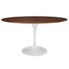 Modway Lippa 60" Mid-Century Modern Dining Table with Oval Top in Walnut