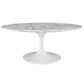 Lippa 42" Oval-Shaped Artificial Marble Coffee Table