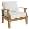 Modway Marina Premium Grade A Teak Wood Outdoor Patio Armchair, Natural White