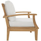 Modway Marina Premium Grade A Teak Wood Outdoor Patio Armchair Natural White MDY-EEI-1143-NAT-WHI-SET