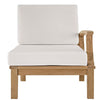 Modway EEI-1149-NAT-WHI-SET Marina Premium Grade A Teak Wood Outdoor Patio Right-Facing Sofa Natural White MDY-EEI-1149-NAT-WHI-SET