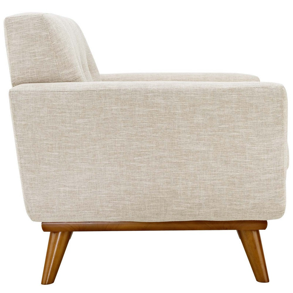 Modway Engage Mid-Century Modern Upholstered Fabric Accent Arm Lounge Chair in Beige Armchair MDY-EEI-1178-BEI