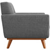 Modway Engage Mid-Century Modern Upholstered Fabric Accent Arm Lounge Chair Wood in Gray Armchair MDY-EEI-1178-DOR