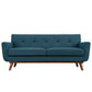 Modway Engage Mid-Century Modern Upholstered Fabric Loveseat in Azure