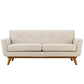 Modway Engage Mid-Century Modern Upholstered Fabric Loveseat in Beige MDY-EEI-1179-BEI