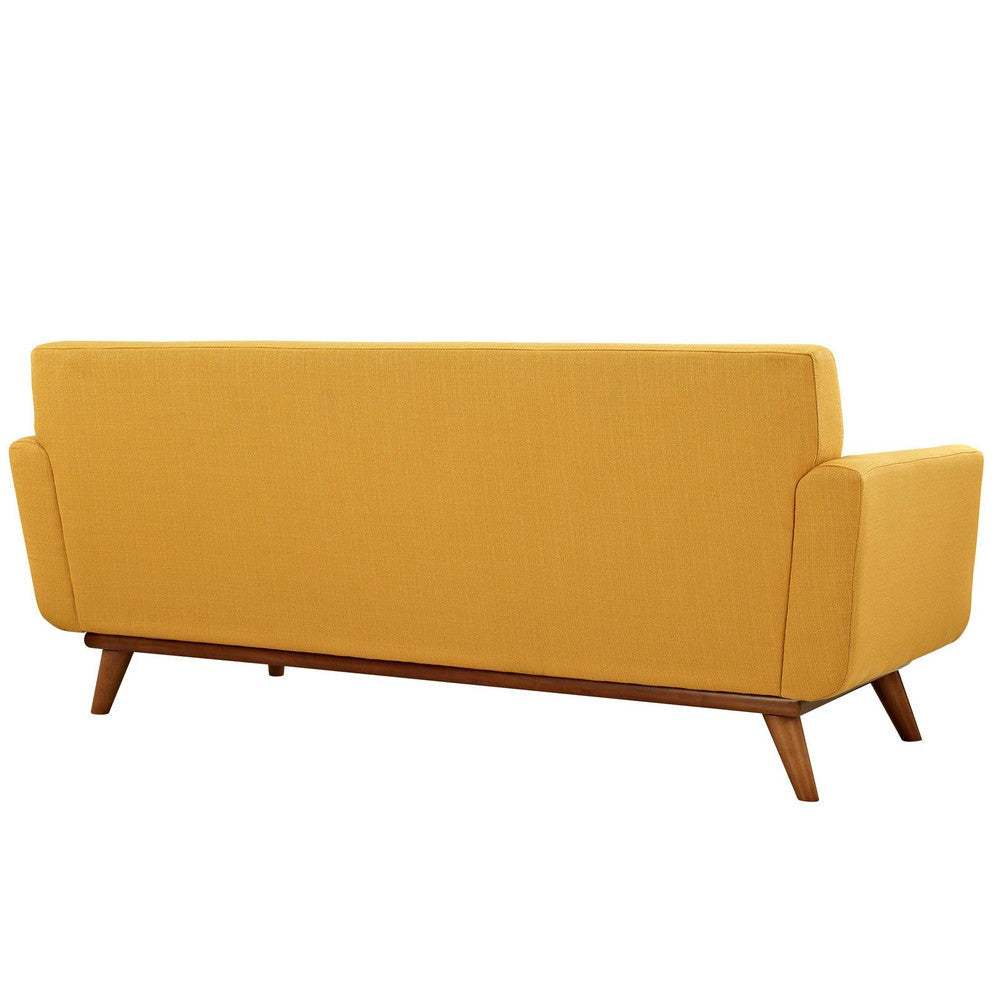 Modway Engage Mid-Century Modern Upholstered Fabric Loveseat in Citrus MDY-EEI-1179-CIT