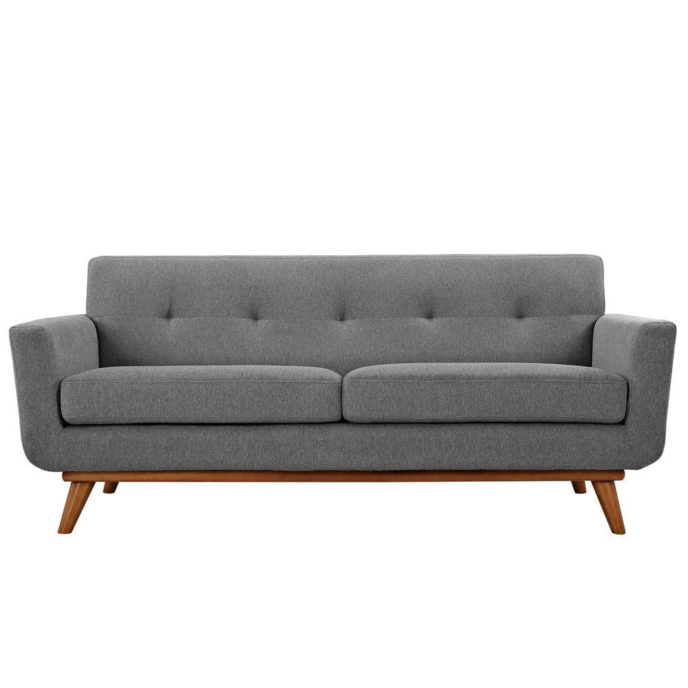 Modway Engage Mid-Century Modern Upholstered Fabric Loveseat in Expectation Gray MDY-EEI-1179-GRY