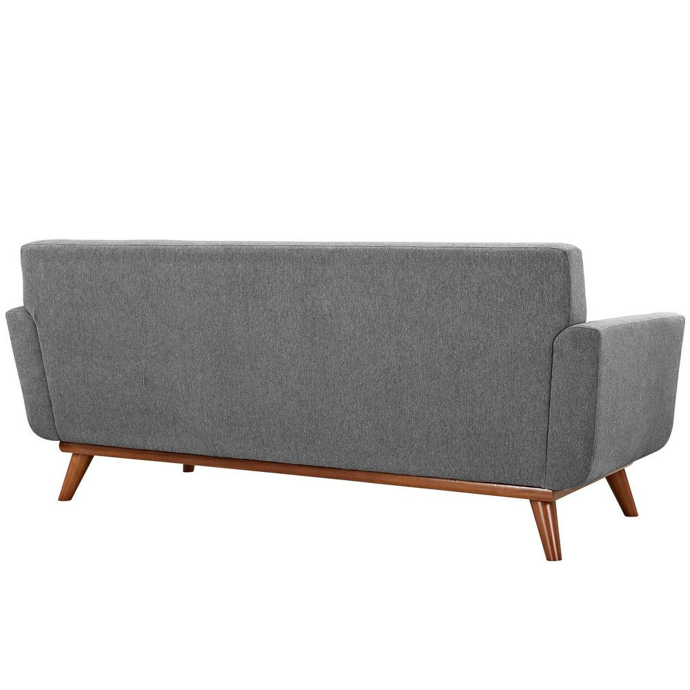 Modway Engage Mid-Century Modern Upholstered Fabric Loveseat in Expectation Gray MDY-EEI-1179-GRY