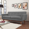 Modway Engage Mid-Century Modern Upholstered Fabric Loveseat in Expectation Gray MDY-EEI-1179-GRY