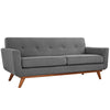 Modway Engage Mid-Century Modern Upholstered Fabric Loveseat in Expectation Gray