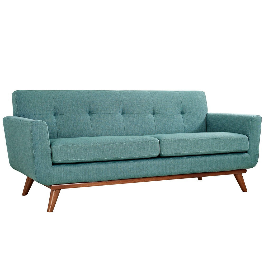 Modway Engage Mid-Century Modern Upholstered Fabric Loveseat in Laguna