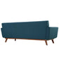 Modway Engage Mid-Century Modern Upholstered Fabric Sofa in Azure MDY-EEI-1180-AZU