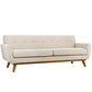 Modway Engage Mid-Century Modern Upholstered Fabric Sofa in Beige MDY-EEI-1180-BEI