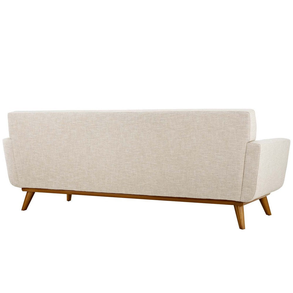 Modway Engage Mid-Century Modern Upholstered Fabric Sofa in Beige MDY-EEI-1180-BEI