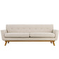 Modway Engage Mid-Century Modern Upholstered Fabric Sofa in Beige