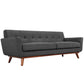 Modway Engage Mid-Century Modern Upholstered Fabric Sofa in Gray MDY-EEI-1180-DOR